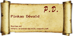 Pinkas Dévald névjegykártya
