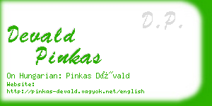 devald pinkas business card